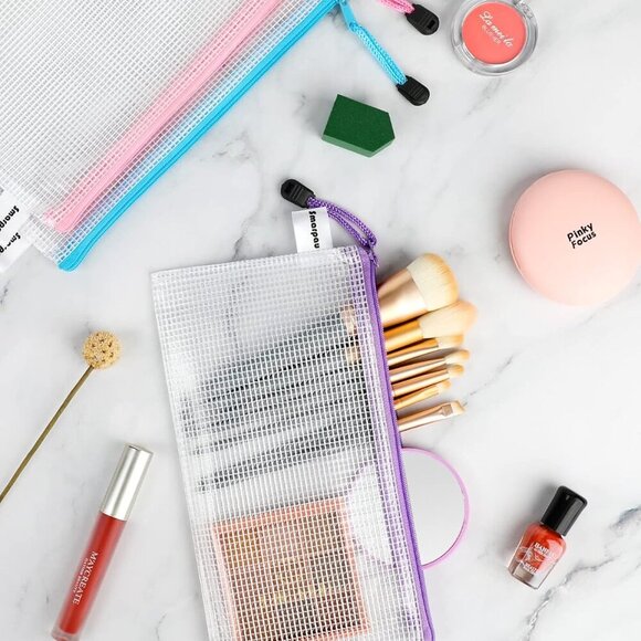 24PCS Pencil Pouches Bulk, 9.3" x 4.7"Mesh Zipper Pouch Pencil Case, 12 Colors W - Picture 2 of 6